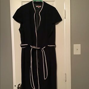 Navy Blue White Trimmed